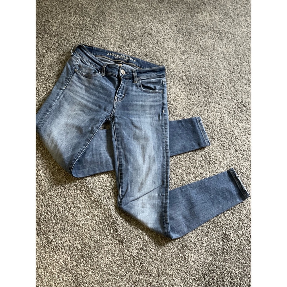 AEO Denim Jeans Jeggings Super Stretch 0 Skinny stonewashed